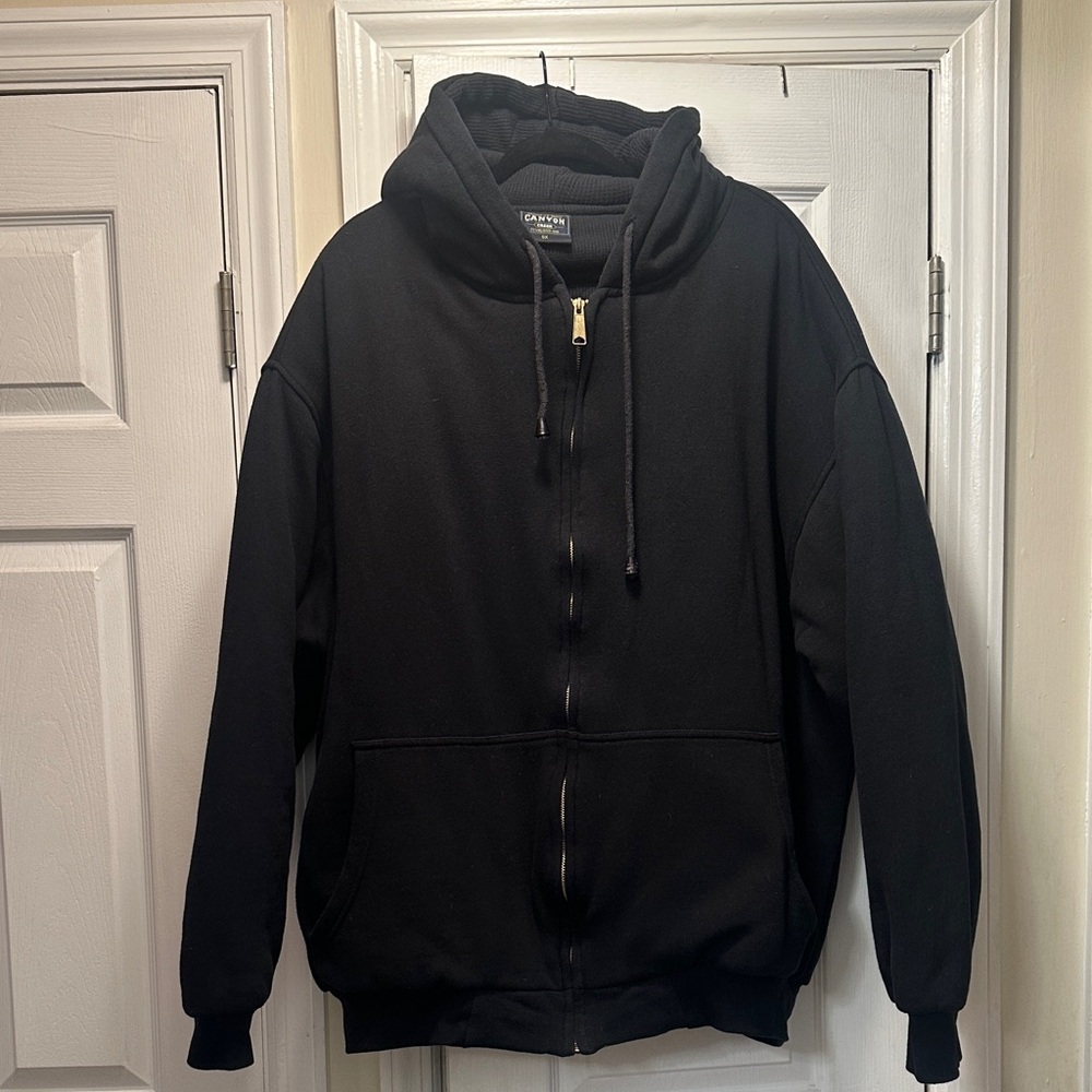 Canyon Creek Men's Black Thermal Zip-Up Hoodie 5x